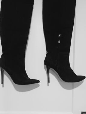 Forever 21 Black Over-the-Knee Pointed Stiletto Boots